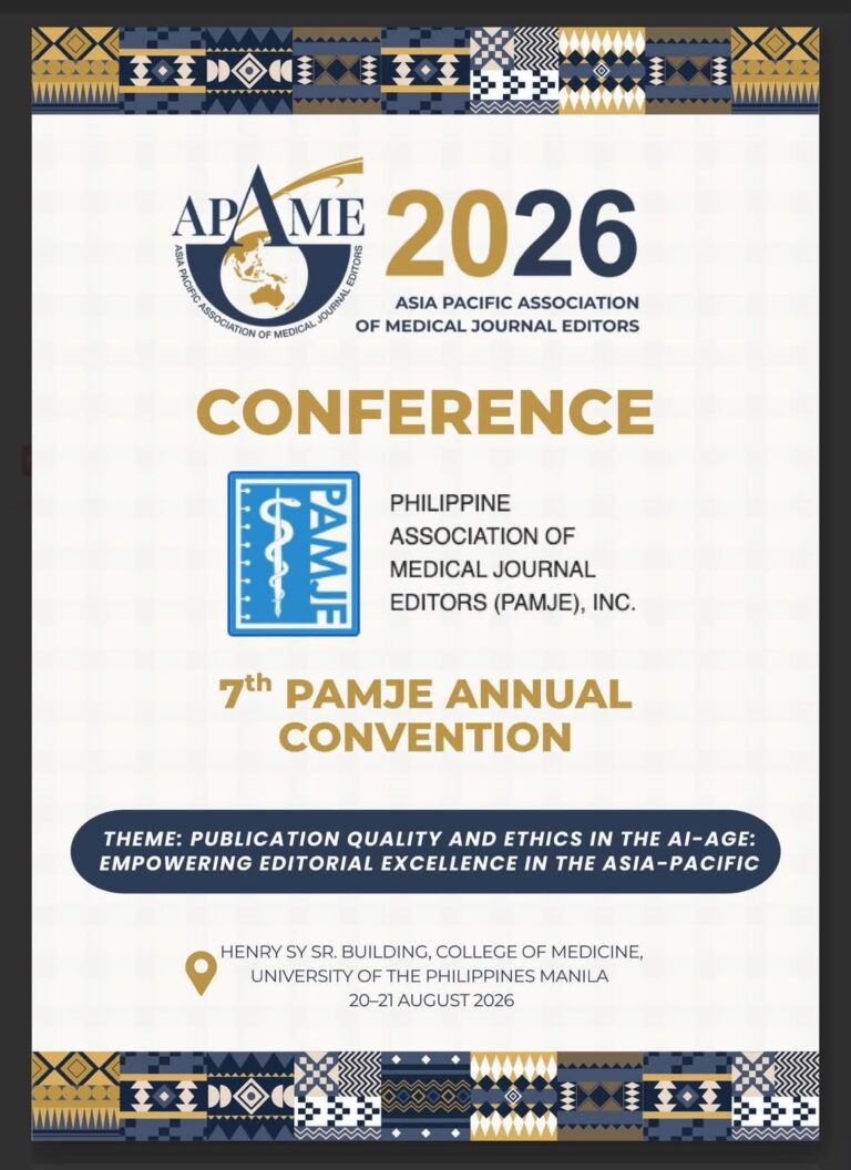 IJOMAHIP proudly joins the 2026 APAME Conference and the 7th PAMJE Annual Convention in Manila, Philippines!